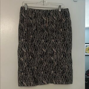 Maeve (Anthropologie) Black and White Zebra Print Skirt (Med)